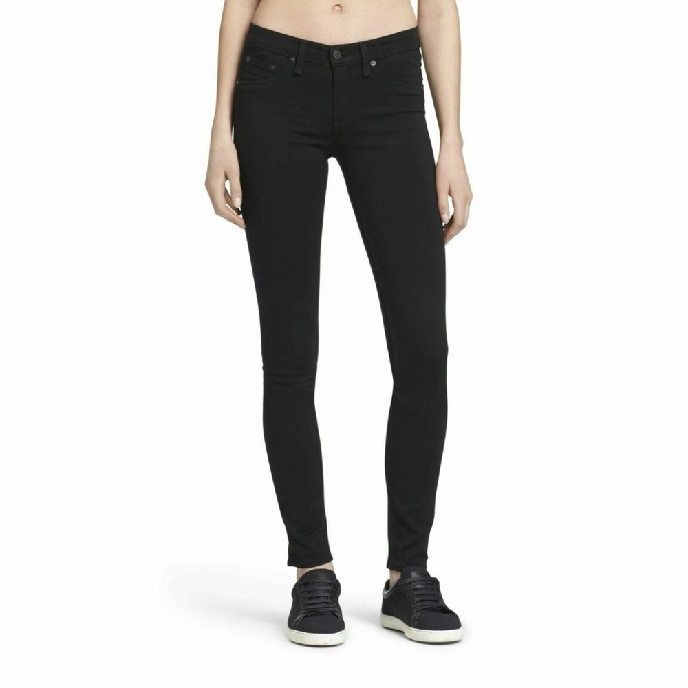Rag & Bone Legging Skinny Jeans In “Black Plush” Deep Blue Wash Size 28